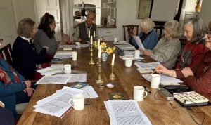Writing group at Rushay around the table